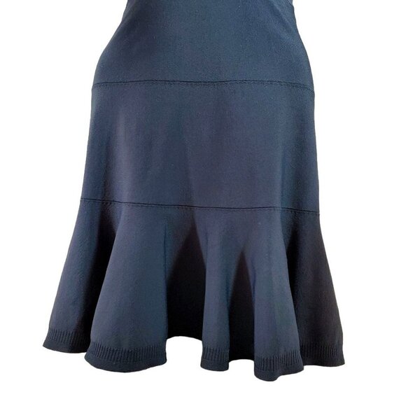 Y2K Diane Von Furstenberg Knit Dress Blue Fit Flare Scoop Neck Cap Slv Women S/M - Picture 6 of 10